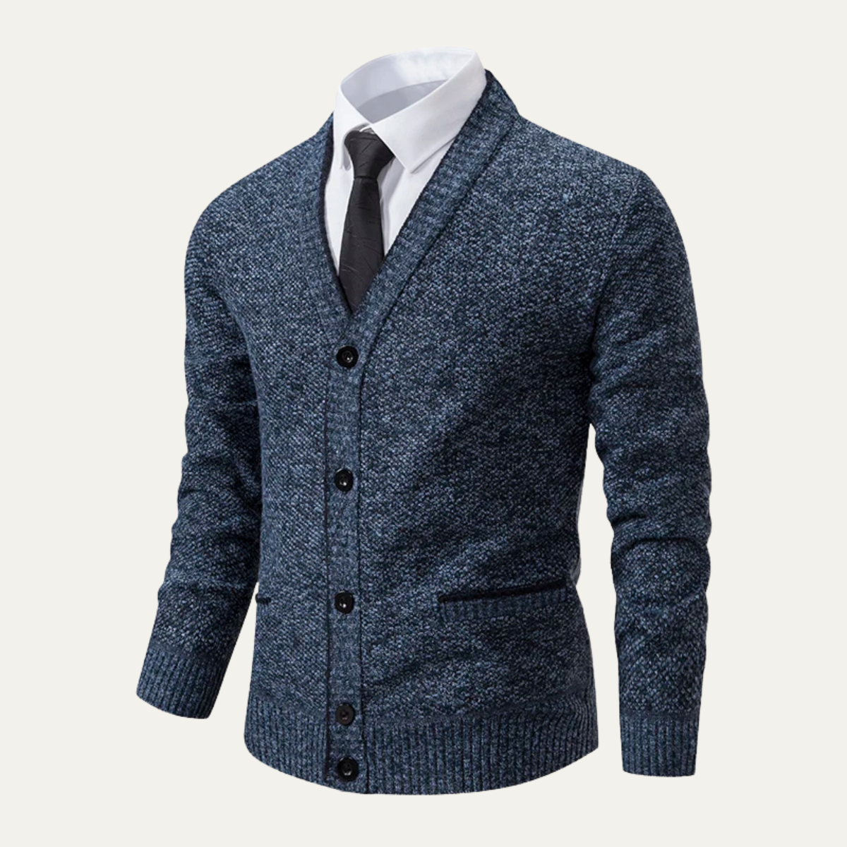 Peschiera Men's V Neck Cardigan Knitted Casual