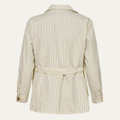 Men's Striped Button Down Shirt Cotton With Pockets