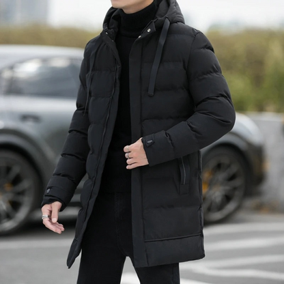 Men's Longline Puffer Coat Black