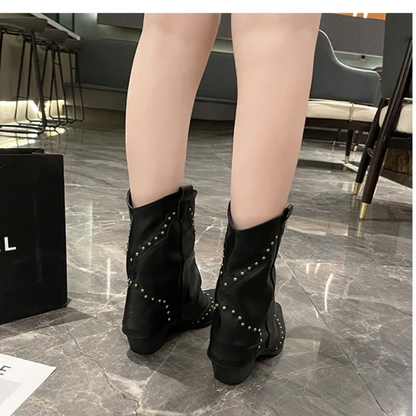 Women's Studded Ankle Boots Slouchy