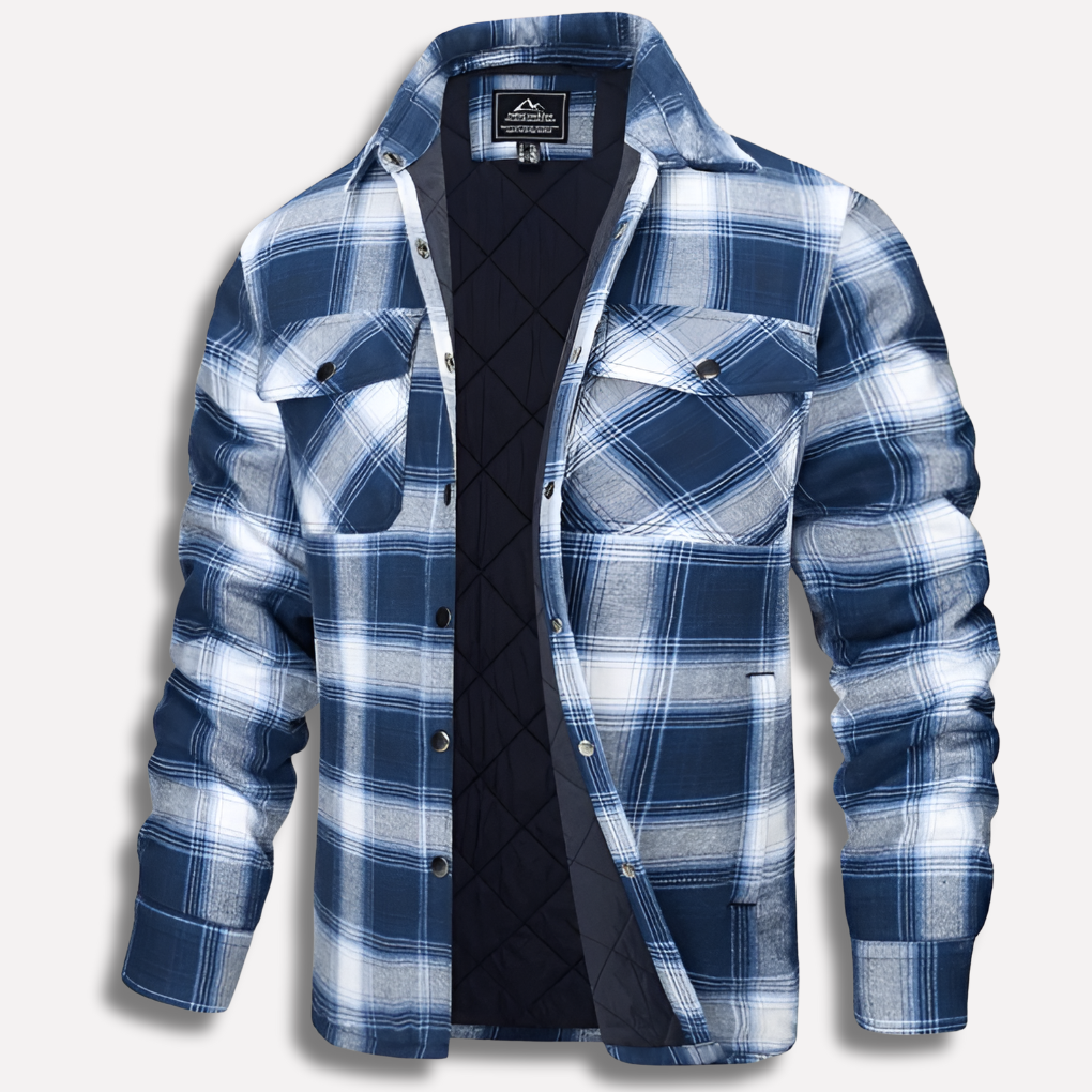 Men's Cotton Flannel Shirt Checked Red Plaid