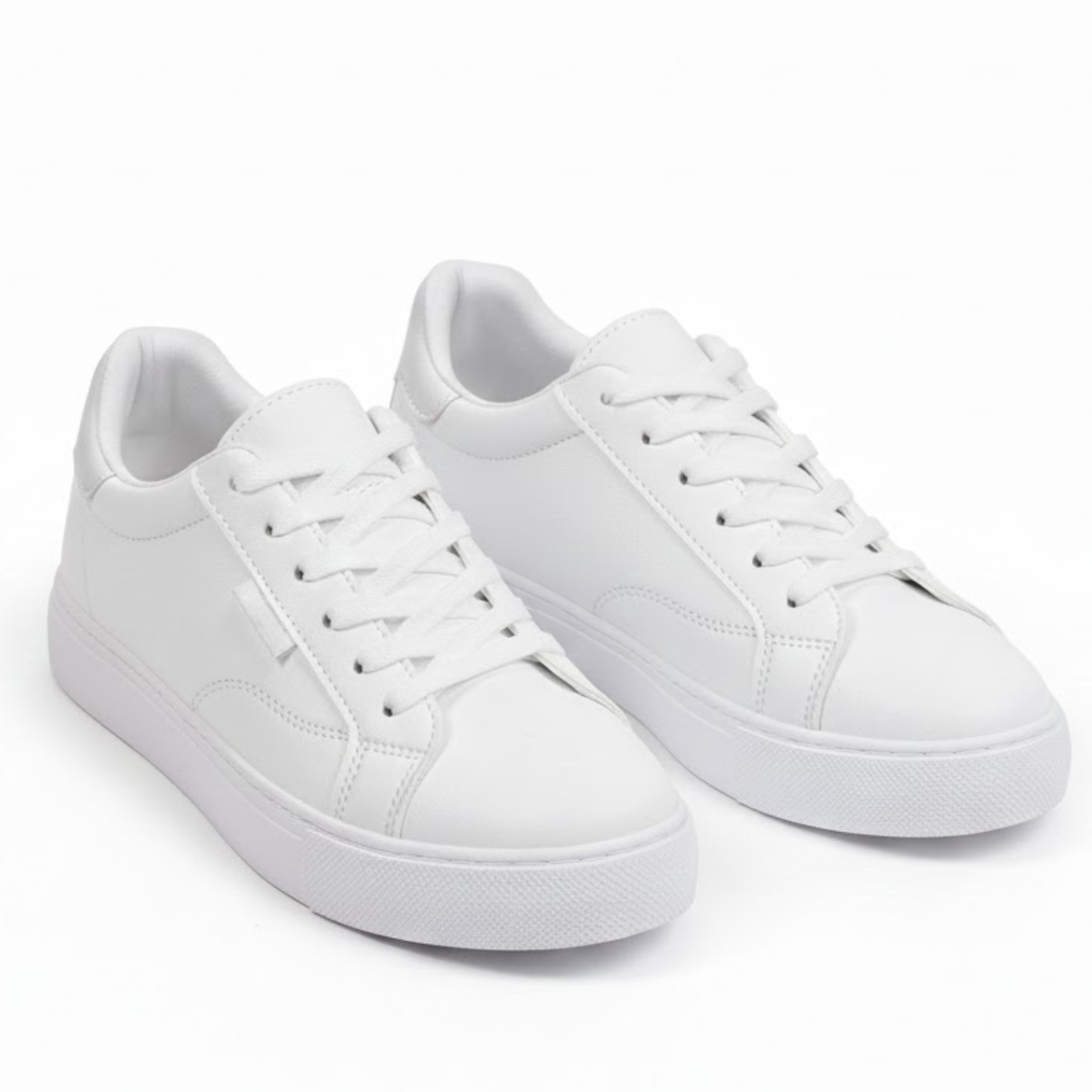 Classic White Lace Up Sneakers for Women
