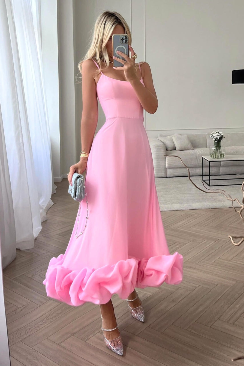 Flirty Strap Midi Summer Dress