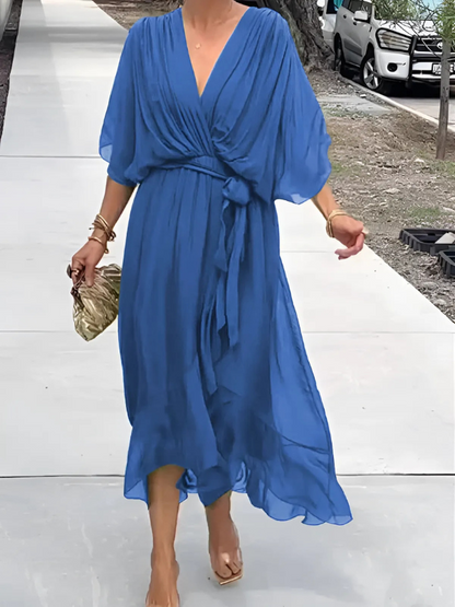 Elegant Classic Midi Wrap Dress