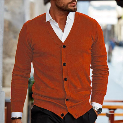 Men's V Neck Lightweight Knit Cardigan