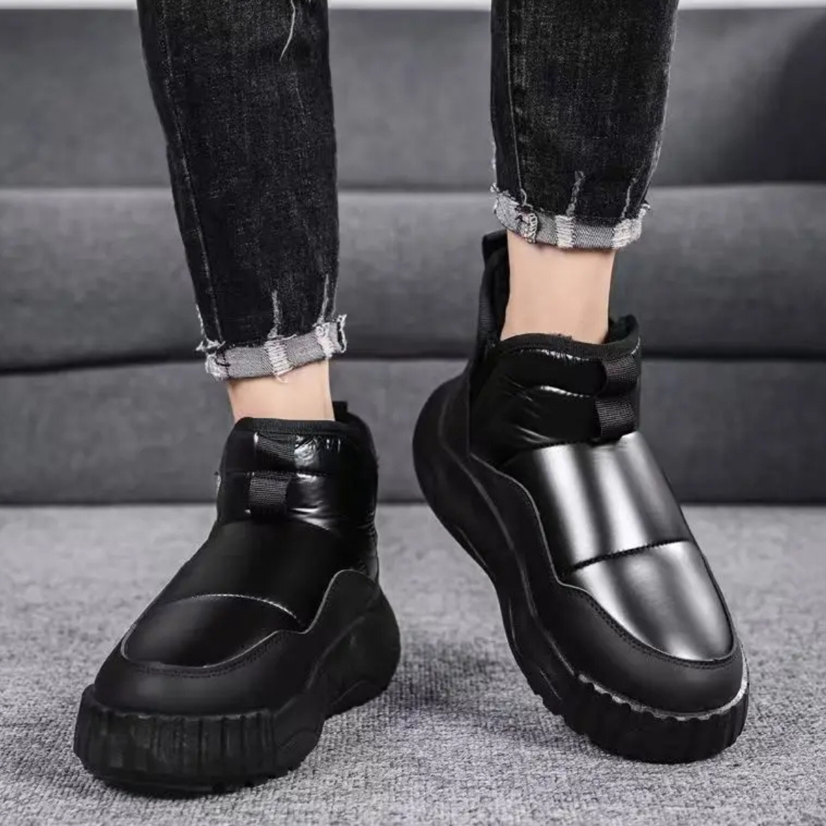 Men's Insulated Snow Boots Anti Slip Waterproof