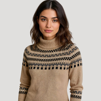 Fashionable Floral Crew Neck Women's Sweater