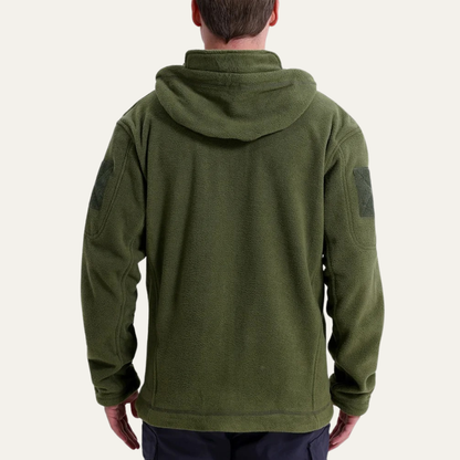 Men's Tactical Fleece Jacket Hooded Multi Pockets