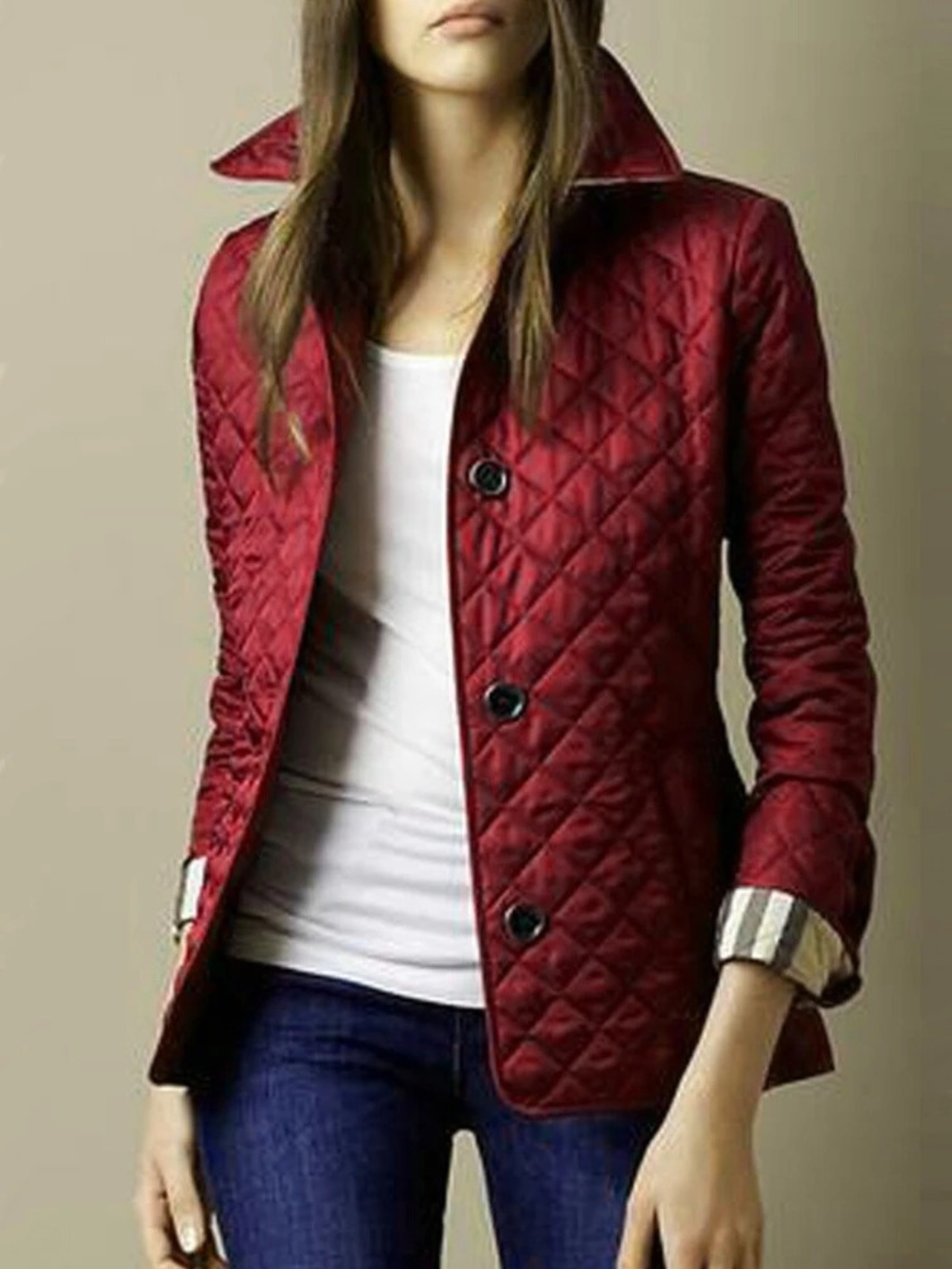 Women's Lined Jacket Folded Collar