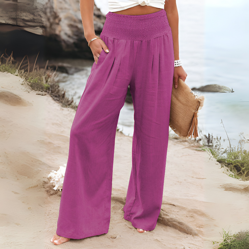 Women's Linen Trousers Comfortable - VibreMode