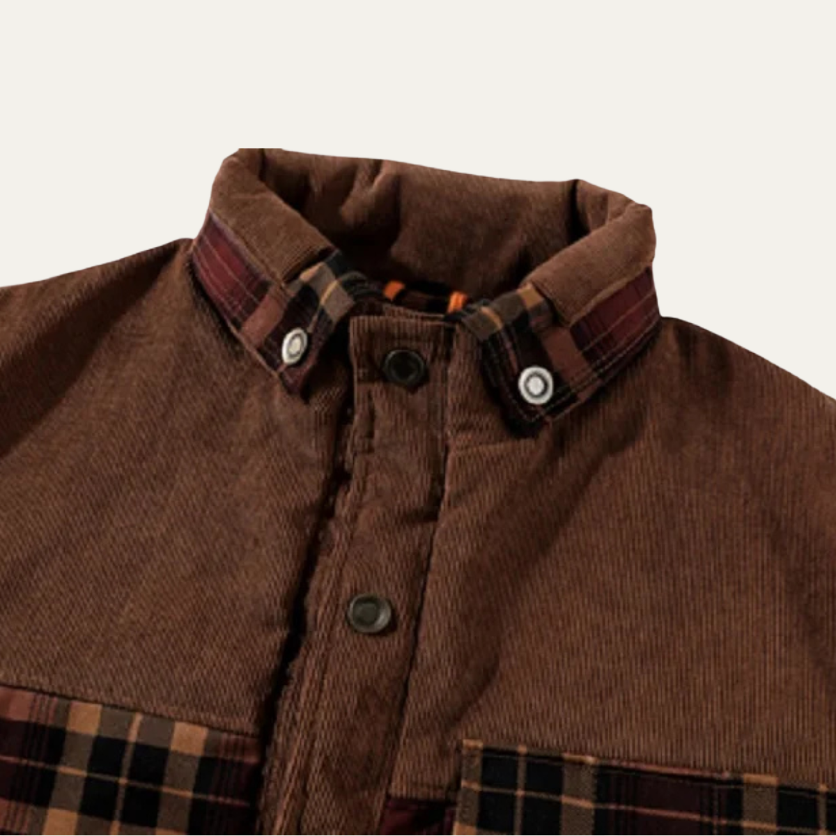Men's Plaid Flannel Jacket Multi Pocket