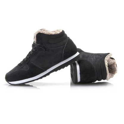 Men's Fleece Lined Ankle Boots Warm Winter Black
