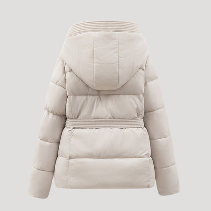 Women's Puffer Jacket Hooded Adjustable Belt