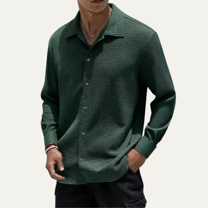Men's Relaxed Fit Textured Casual Shirt