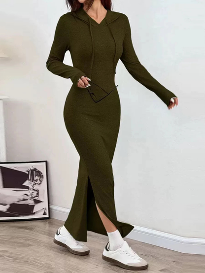 Fitted Long Sleeve Party Dress