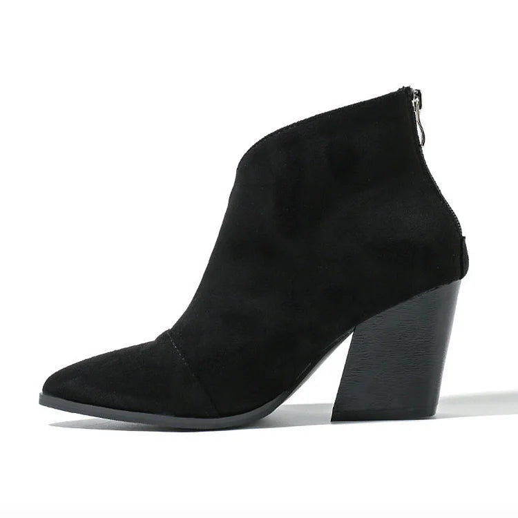Women's Ankle Boots Block Heel Zip - VibreMode