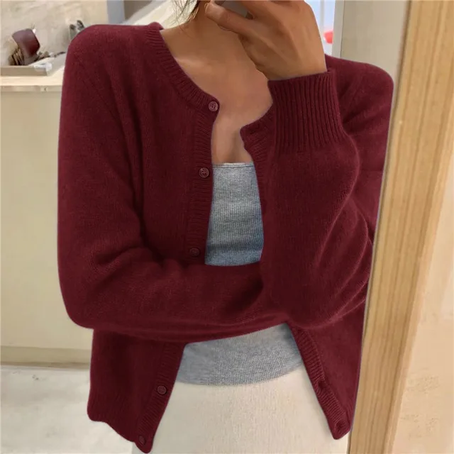 Warm Women's Long Sleeve Winter Cardigan Sweater