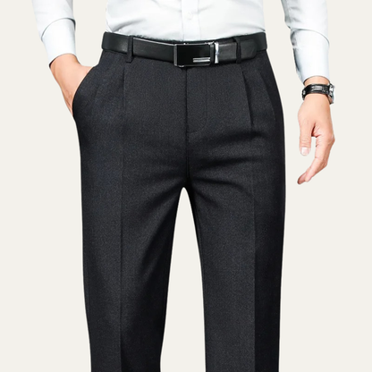 Men's Double Pleated Straight Leg Dress Pants
