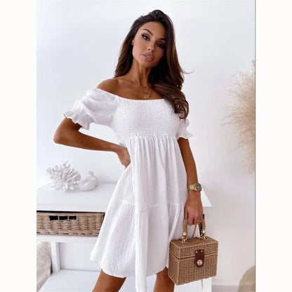Women's One-Shoulder Mini Dress Summer