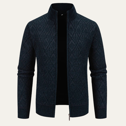 Men's Diamond Pattern Knit Jacket
