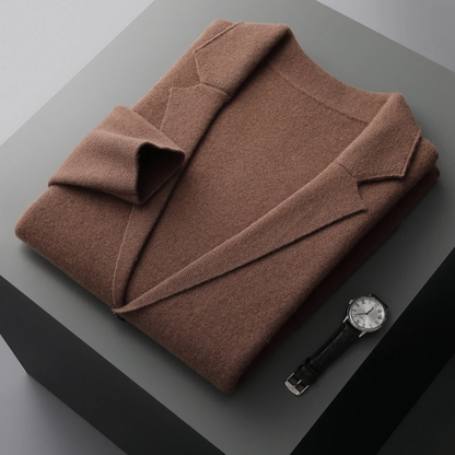 Men's Wool Cardigan Blazer Charcoal Grey