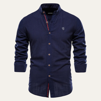 Men's Slim Fit Casual Shirt Stand Collar