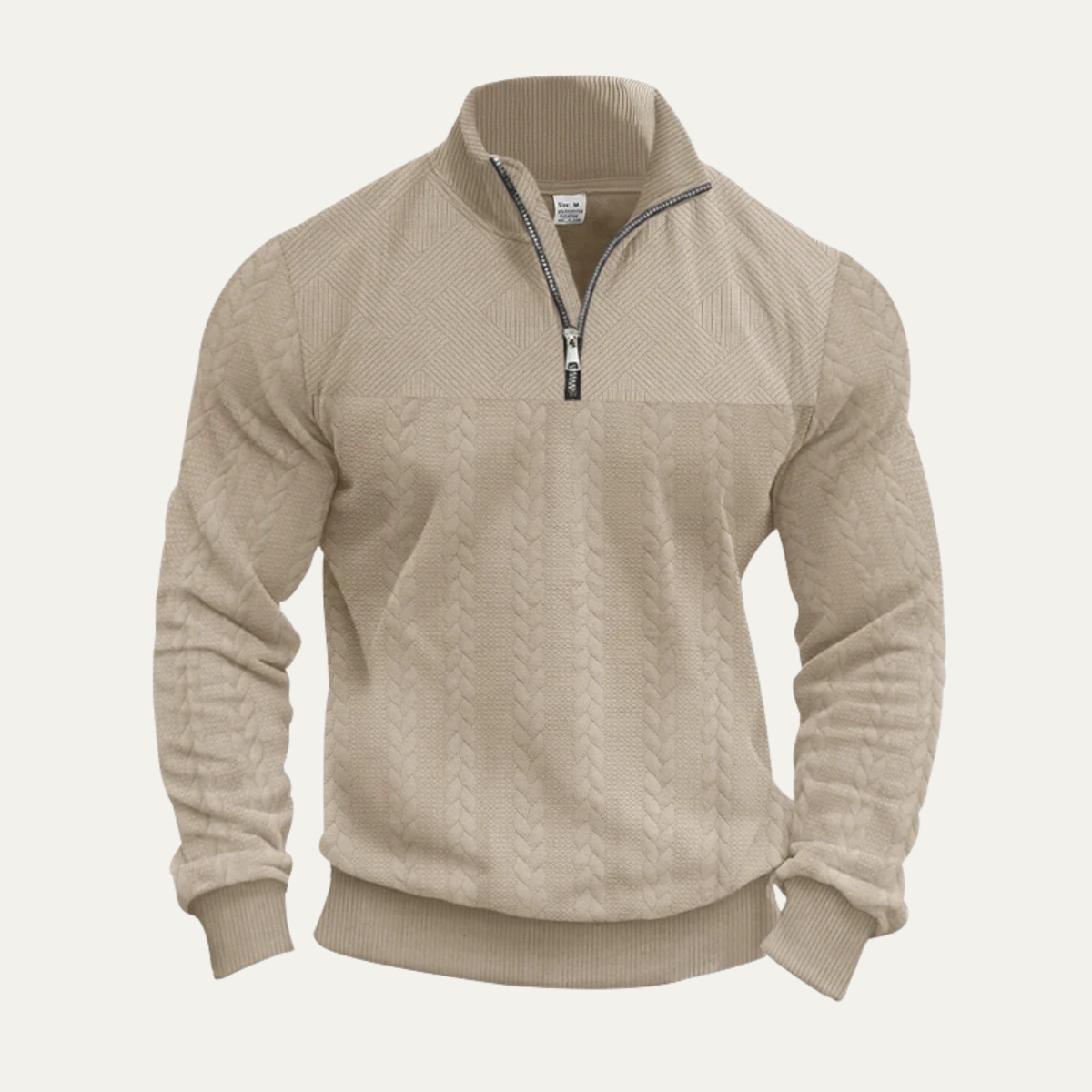 Men's Knit Half Zip Sweater Jacquard Pattern Winter