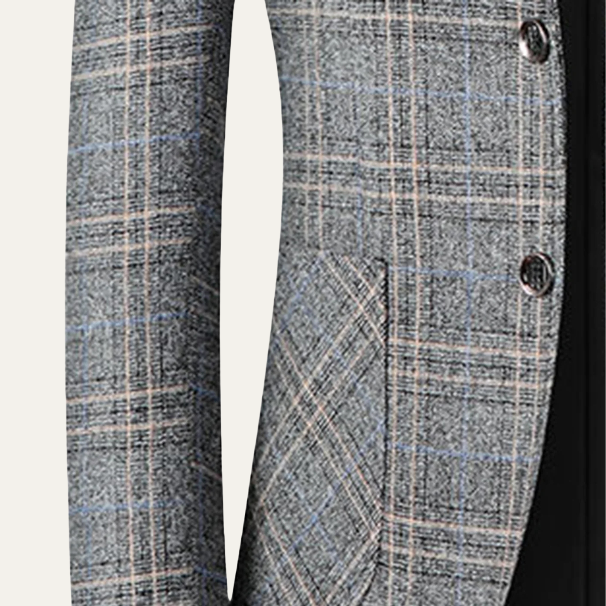Mens Slim Fit Blazer Checked Lightweight Navy