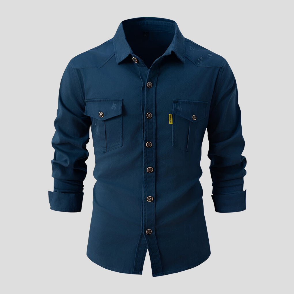 Men's Casual Button Down Shirt Durable Cotton