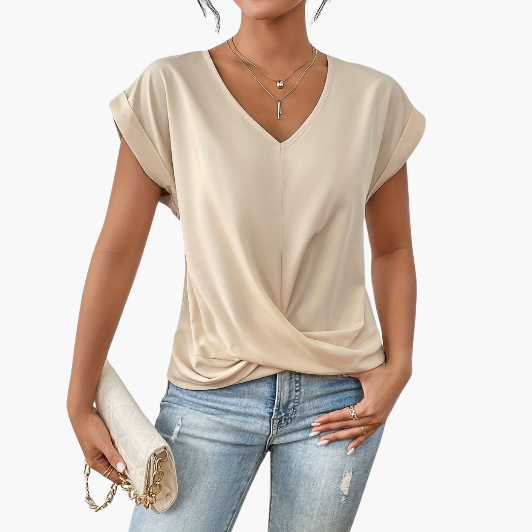 Women's Casual T-Shirt Heart Neckline