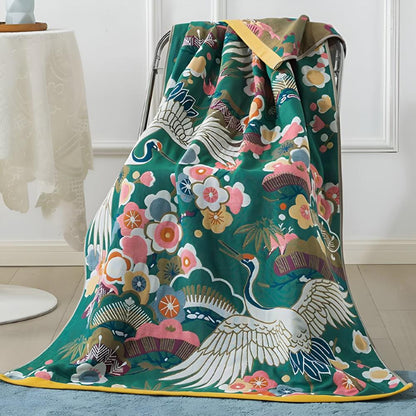Elegant Flower Bath Towel Soft Comfort Large