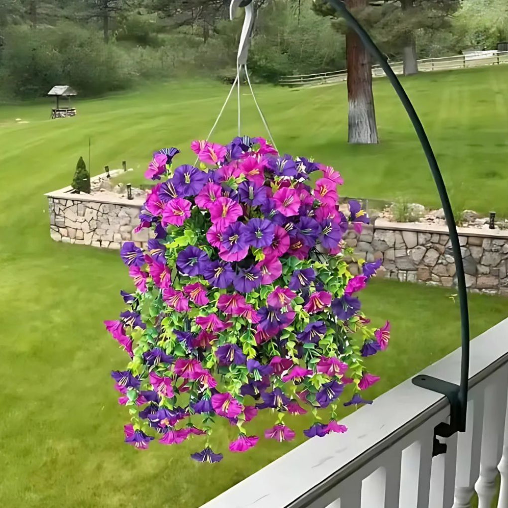 Artificial Morning Glory Flower Hanging Decor UV Resistant - VibreMode