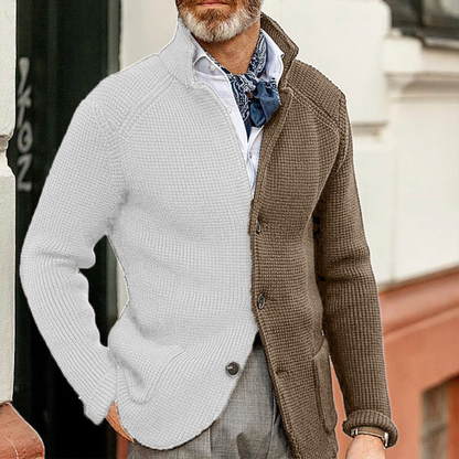 Men's Contrast Color Knit Cardigan