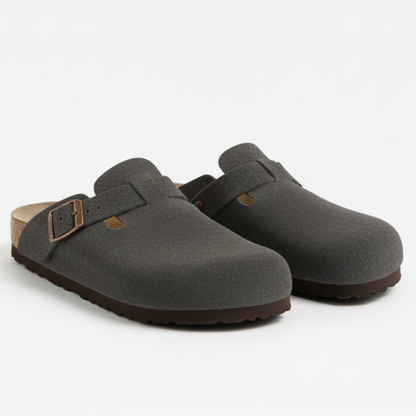 Comfortable Suede Slide Sandals for Women with Arch Support - VibreMode