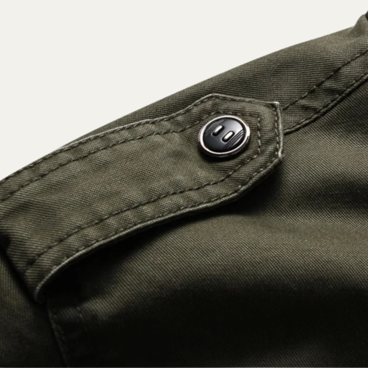 Men's Military Cargo Jacket Stand Collar Olive