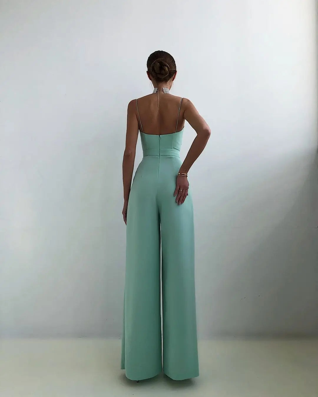 Women's Sleeveless Jumpsuit High Waist Wide Leg
