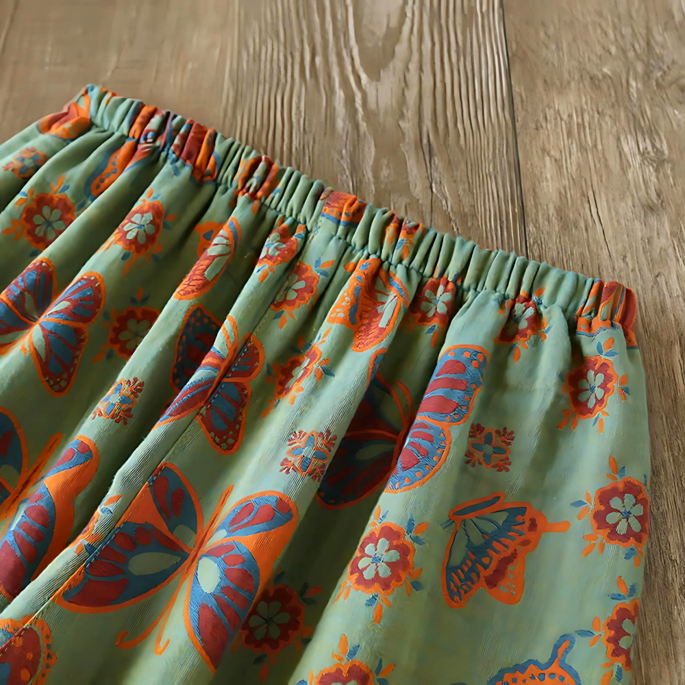 Women's Cotton Lounge Set Butterfly Print - VibreMode