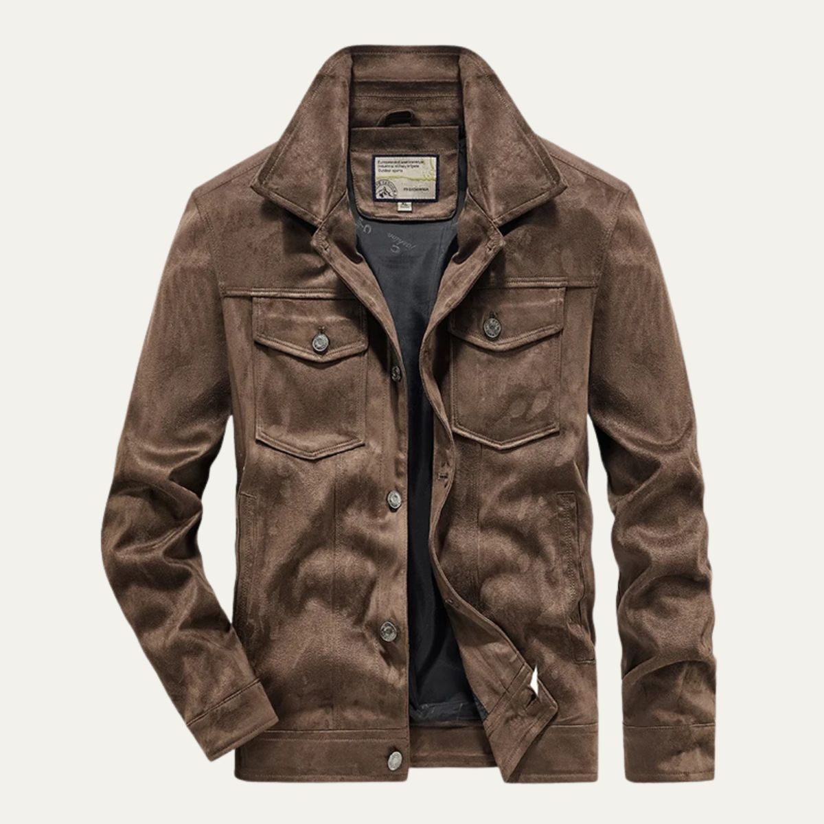 Montclair Men's Suede Cargo Jacket Lightweight Brown - VibreMode