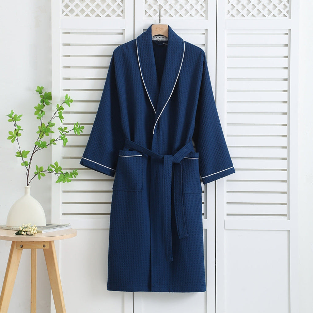 Women's Cotton Waffle Bathrobe Lightweight