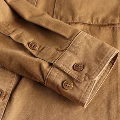 Men's Safari Shirt Button Up Casual Cotton