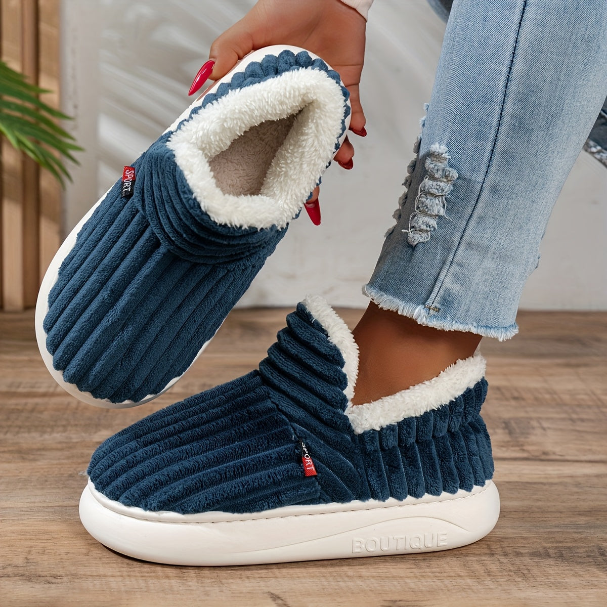 Women's Fleece Slippers Non-Slip Sole