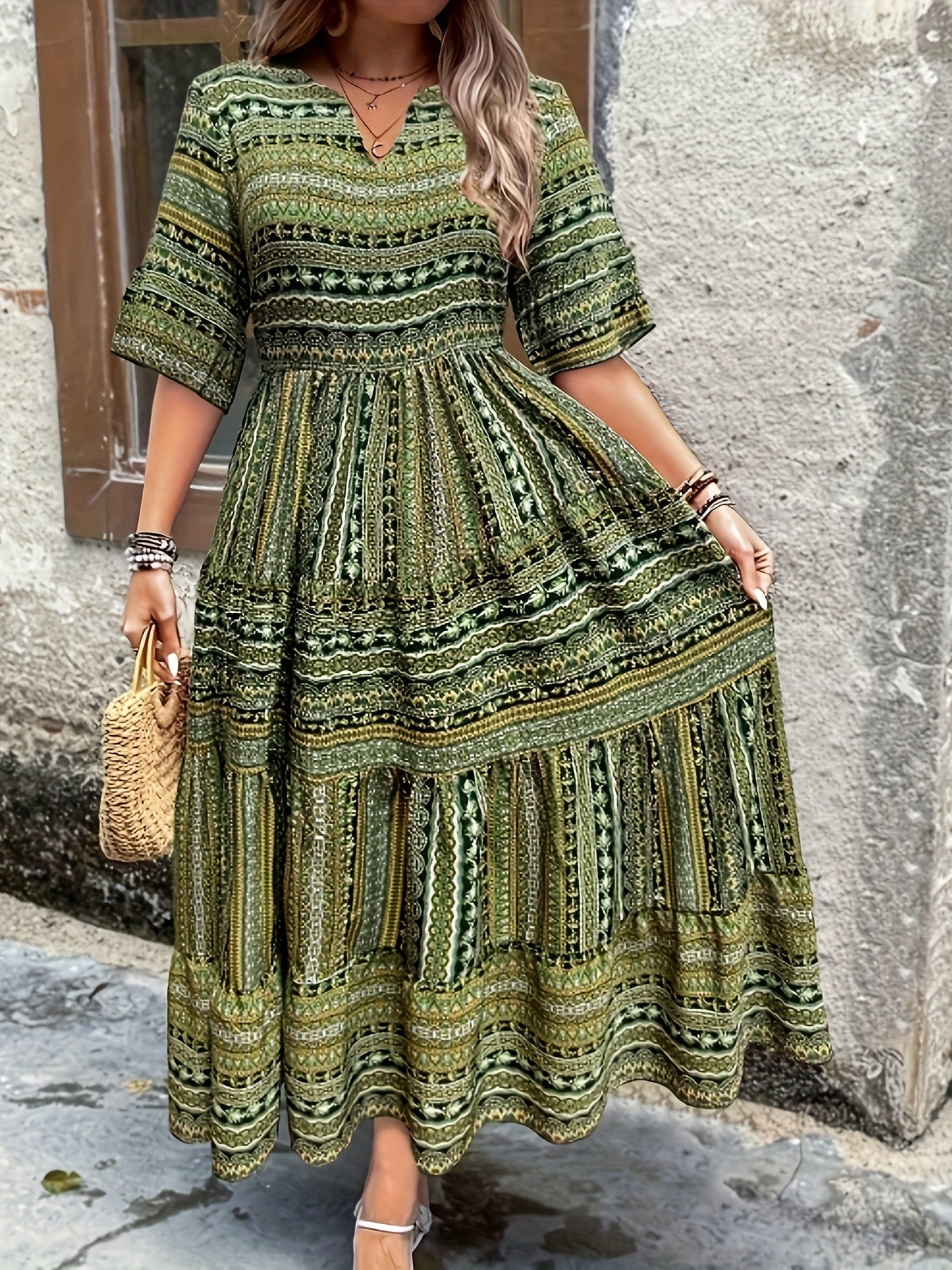 Vivienne Women's Printed Flowy Maxi Dress - VibreMode