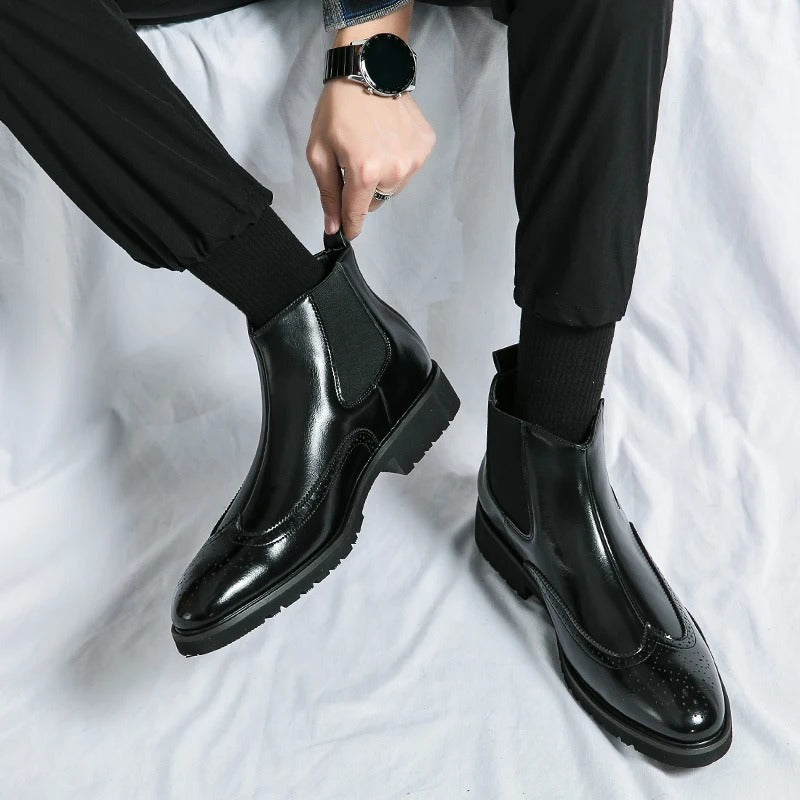 Davenport Men's Faux Leather Chelsea Boots