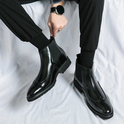Davenport Men's Faux Leather Chelsea Boots