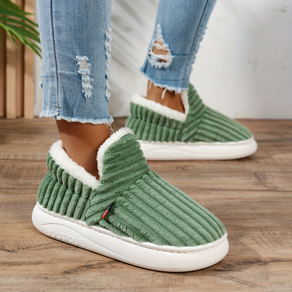 Women's Fleece Slippers Non-Slip Sole