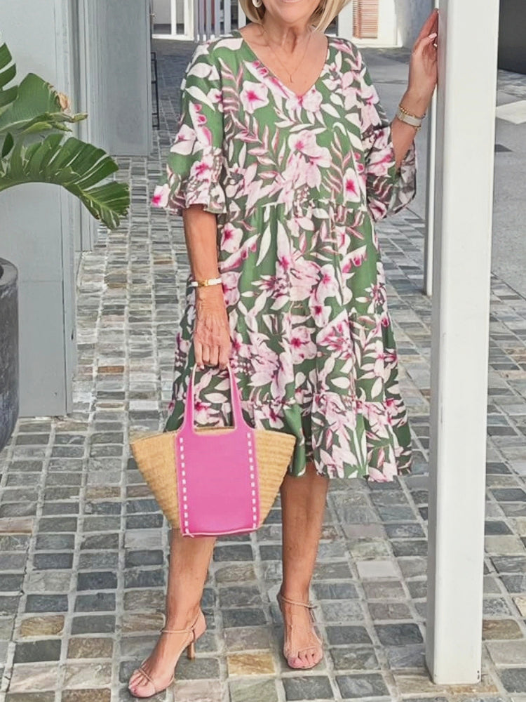 Casual Graphic Sleeve Dress