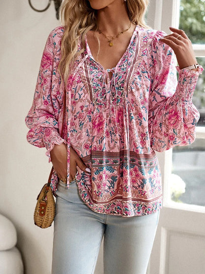 Pretty Floral Women's Blouse - VibreMode