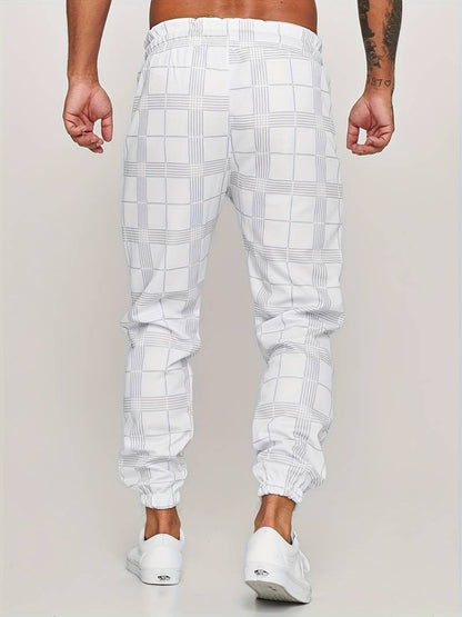 Men's Slim Fit Checkered Joggers