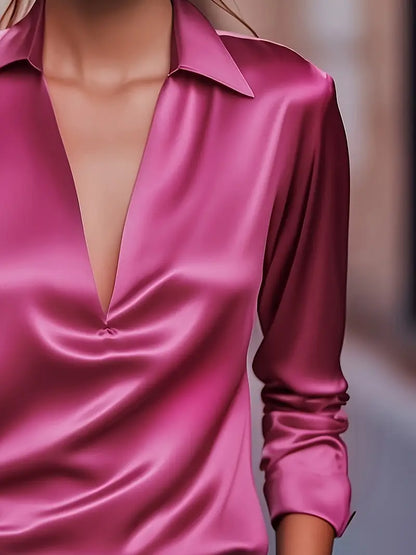 Luxury Soft V-Neck Satin Top