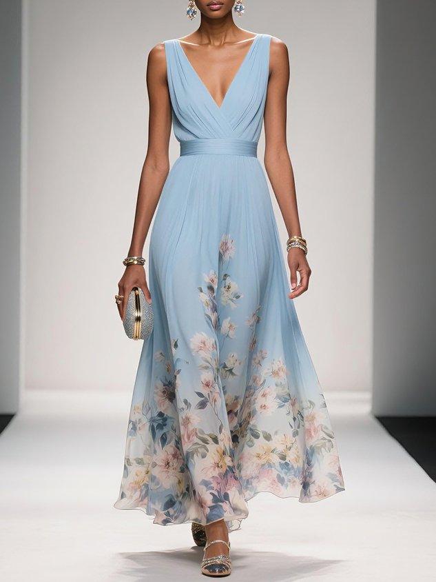 Beautiful Floral Long Sundress for Women